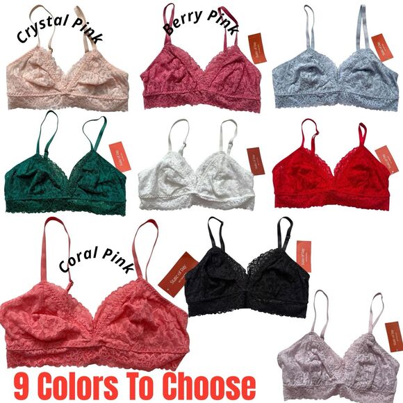 NWT State of Day Lace Retro Bralette 9 Colors Red Black White Green Blue Pink - Picture 1 of 7